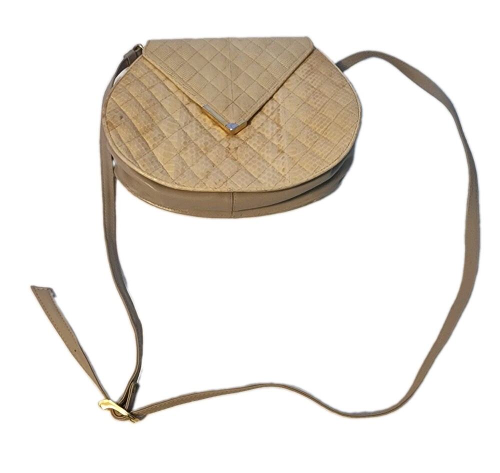 Vintage Purse Genuine Snakeskin 1950s Hong Kong Shoulder Strap Crossbody Python